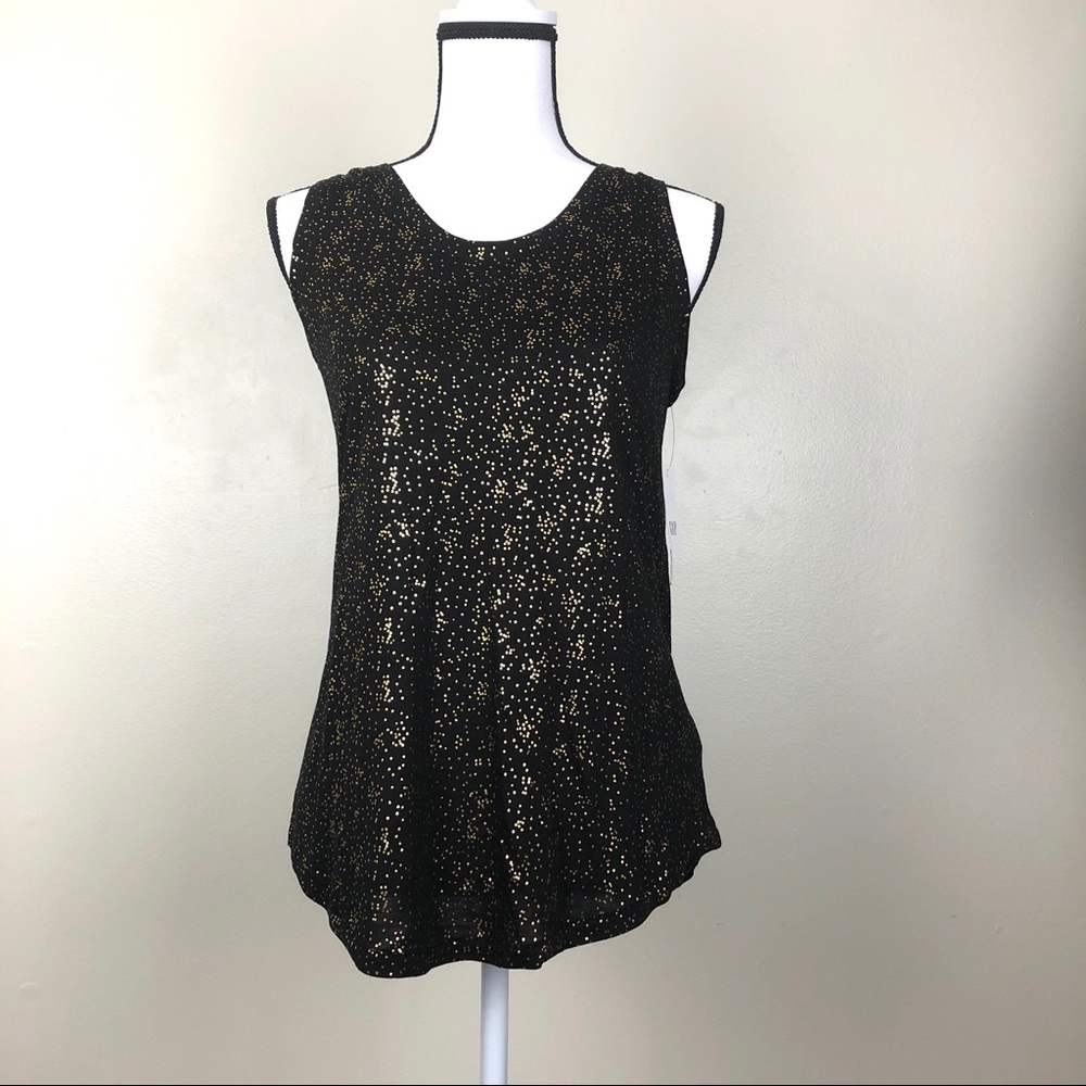 NWT gap black gold sleeveless top